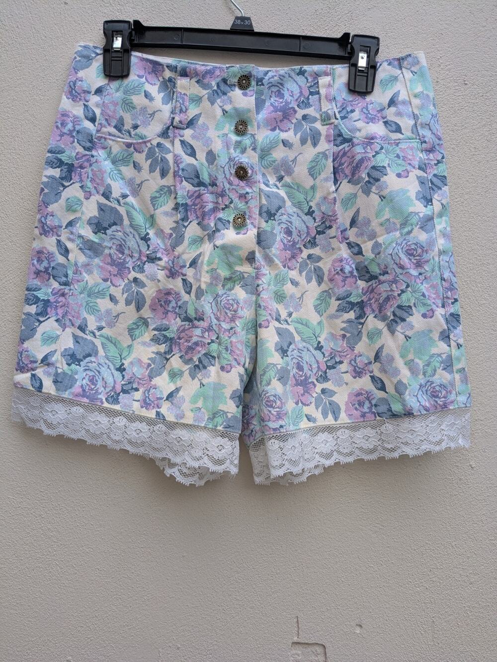 FLASH CLOTHING Womens Y2K High Rise Button Fly Floral Mom Shorts Pink Size 11